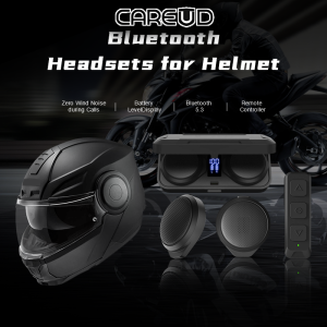 CAREUD H360 LED Premium Bluetooth 5.3 Motorcycle Helmet Headset Zero Wind Noise Call Standby 50hours with Remote Control System Global First Edition
