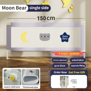 Orzbow Baby Safety Bed Guard Bed Fence Anti-falling Bed Rail for Kids Babys Bed Rails Suitable for King & Queen Size Bed