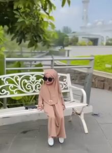 Terbaru Gamis Jersey Abaya Anak Perempuan Model Lengan Kancing Usia 1-10 Tahun