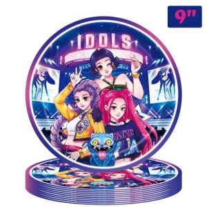 KAYOU | Pop Star Disposable Tableware Anime Idol Birthday Theme Party Paper Plates Napkins Cups Fantasy Cartoon Girls Decor Supplies 