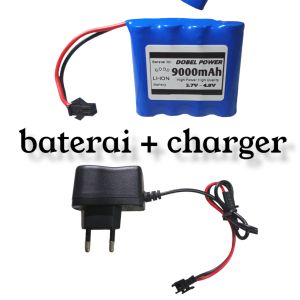 paket Baterai RC 9000mAh 3.7V~4.8V + adaptor charger awet tahan lama