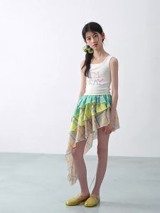 LOVESASAKIDS | Irregular Hem Colorful Plaid Patchwork Skirt