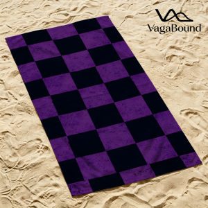 Purple Checkerboard Luxury Beach Towels Crafted from Combed Cotton Plush and Absorbent Beach Towel or Pool Towels