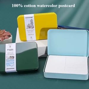 ผ้าฝ้าย100% สีน้ำโปสการ์ดศิลปินเกรดเดินทางร่างแบบพกพา A6 Fine Line/ หนาปานกลาง/หนาสาย S Ketchbooks ศิลปะกระดาษ