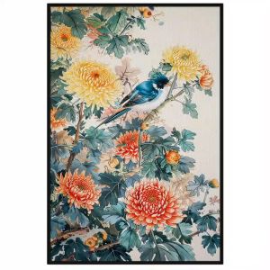 Tranh thủy mặc hoa cúc tranh treo tường tranh dán tường CGI - 415