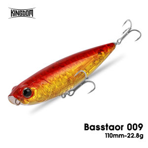 KINGDOM | KINGDOM Basstaor Floating Pencil 110mm 22.8g Surface Topwater Hard Lure Long‑Cast Rattle Bait Zig‑Zag Action For Sea Bass Pesca