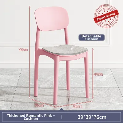Comfortable Thick Back Plastic Dining Chair Stackable