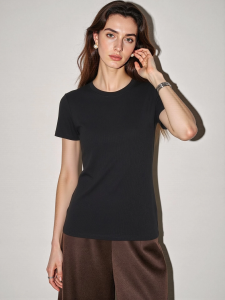 Basic House | White V-neck Summer Lightweight Silky Versatile T-Shirt