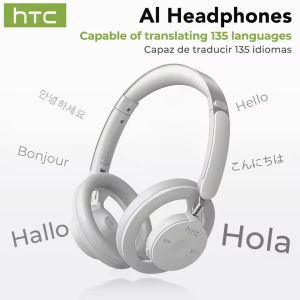HTC HP06 Open-Ear Wireless Headphone Foldable Bluetooth AI Translate Headphones Over Ear with Built-in Microphone HIFI Stereo
