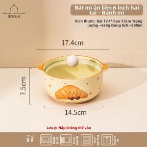 MODERN SWEETHOME | Bát Súp Gốm Có Nắp và Tai Màu Dưới men Cá Nhân