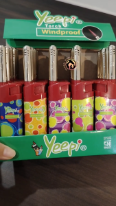 1 BOX (25PCS) YEEPI Torch lighter Windproof Lighter Gas lighter refill wth Laiter api Lighter unik Pemetik api dapur gas