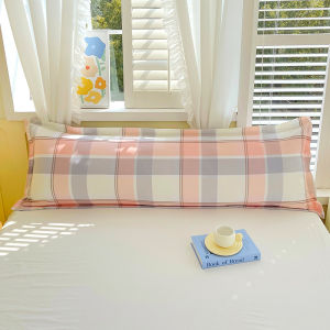 SUNLIGHT HOME Plaid Long PillowcaseLengthen Pillow CaseSimple Bolster CaseBreathable Couple Pillowcase