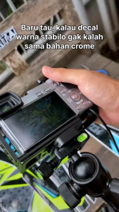 Decal Sticker Motor New Dtracker Custom motif rancing hitam biru kombinasi cutting stabilo D-A4-282