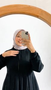 GAMIS POLOS HITAM MODEL FLOY BAHAN RAYON PREMIUM TEBAL ADEM / GAMIS RAYON TWILL / GAMIS HITAM / GAMIS LD 120 / GAMIS JUMBO / GAMIS WANITA TERBARU