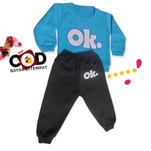 setelan sweater baby/JOGER lucu terbuat dari bahan Fleece usia 3-12 bulan