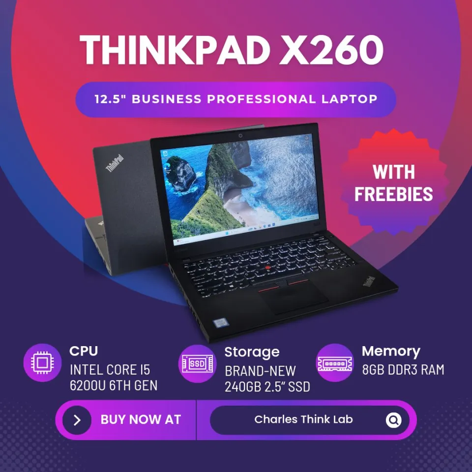 Lenovo Thinkpad X260 i5 6th Gen 8GB RAM 256GB SSD 12.5