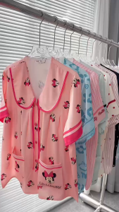 Đồ Ngủ Pijama Lụa HEUN YOUNG Bộ Đồ Pijama Cổ Sen Tay Ngắn Quần Dài Lụa Latin Cao Cấp Freesize 45-65kg