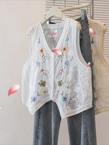 AIYITI | Embroidered Casual Vest for Plus Size Women Loose Summer