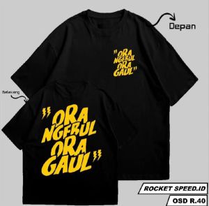 Kaos ORA NGEBUL ORA GAUL-Dtf KUNING Tshirt Hitam Kaos Pria Lengan pendek new