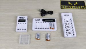 Bộ Sạc 8 Pin AA AAA S.O.N.Y - Sạc cùng lúc 8 viên pin sạc nhanh tự ngắt khi đầy - Sạc được nhiều loại khác nhau