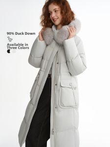 DUSHU | Snow Top Fox Fur Hooded Long Down Coat
