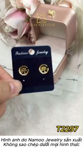 Khuyên Tai T2297 Mạ Vàng Mặt Trăng Khuyết Ôm Cây Đa Có Đính Đá Siêu Sang Cho Nàng