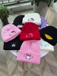 Hot Sale Saniro Hello Kitty Beanie Hat Women Cute Cartoon Cinnamoroll Melody Kuromi Winter Knitted Cap
