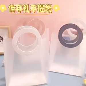 Túi nhựa đa năng trong mờ quai bằng da (không nơ không thiệp) LILA TUIPUMO115