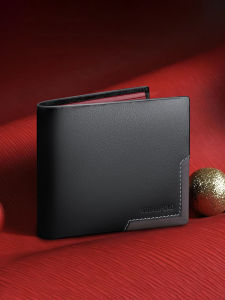 WILLIAMPOLO | Genuine Leather Short Wallet Multi Card Slots Business