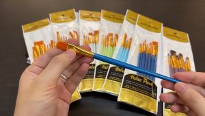 10 Pcs - Set Kuas Lukis - Painting Brush - Nilon Cat Air - Akrilik - Face - Paper - MultiFungsi