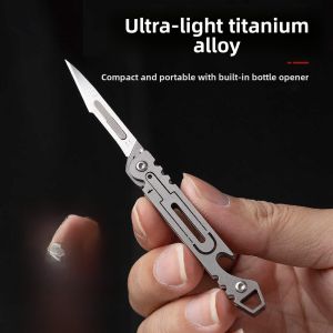 Titanium Alloy Mini Folding Craft Knife High Hardness Sharp 11 Portable Surgery Disassembly Small Knife Practical Handy Tool