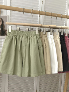 กางเกงขาสั้นทรงหลวมเอวยางยืดสำหรับผู้หญิงในช่วงฤดูร้อนปี 2025 สไตล์ใหม่ กางเกงขายาวทรงหลวมสไตล์เกาหลี กางเกงขายาวลำลอง