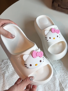 [QUALITY++🇲🇾] UOPO Quality+ High Heel Cute Cartoon Hello Kitty design Thick Sole EVA Shoe Outdoor Summer Anti-Slip Light Weight Slipper Sandal