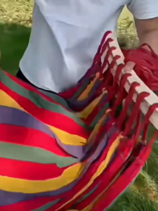 เปล แฮมม็อคผ้าใบกลางแจ้งแบบป้องกันการพลิกคว่ำสำหรับหนึ่งและสองคน แฮมม็อคสำหรับตั้งแคมป์แบบพกพา