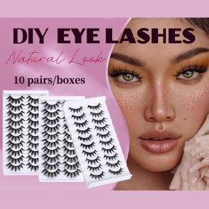 10Pair Thick False Eyelashes Black Simulation False Eyelashes Makeup Extensions Strip Lashes For Beauty Eye Cosplay Diy Makeup
