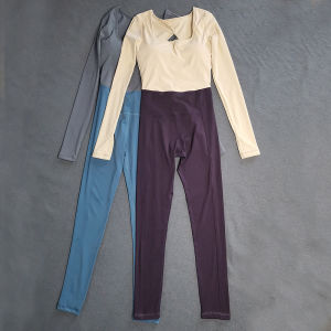 Long Sleeve One Piece Yoga Suit Fitness Gymwear Naked Sensation Beautiful Back Air Yoga Suit with Chest Pad Womens Yoga Clothes