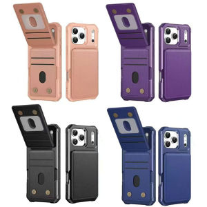 เคสกระเป๋าสตางค์สำหรับ iPhone 17 Pro Max Max พร้อมที่ใส่ช่องใส่การ์ด4ชิ้นเคสโทรศัพท์กันกระแทกเคส TPU ฝาปิดแบบหนังแบบฝาพับกันกระแทกสำหรับ iPhone 17 Air 16 Pro Max 16E 15 Plus 14 Pro 13 12