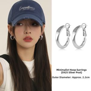 YICAN | Simple Circular Design Versatile Silver Earrings New Arrival