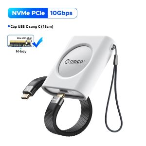 Vỏ Ổ Cứng SSD NVMe M.2 2230 ORICO USB C 3.2 Gen 2 10Gbps Chất Liệu Nhôm Bộ Chuyển Đổi Ngoài Cho iPhone 15/16 Pro iPad - PCIe Sang USB-C
