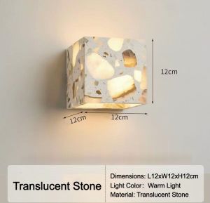 Natural Stone Wall Lamp Wabi Sabi Style Modern Minimalist Wall Light Bedroom Bedside Hotel Guesthouse Corridor Decorative Light