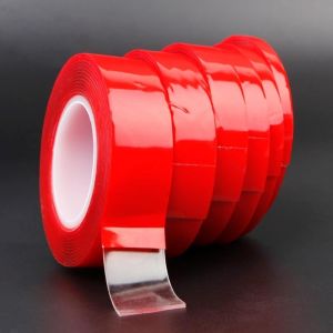 8-30cm Heavy Duty Acrylic Double Sided Tape 3meter Red Film Transparent Adhesive Tape for Wall Mounting Car Decor DIY Crafts