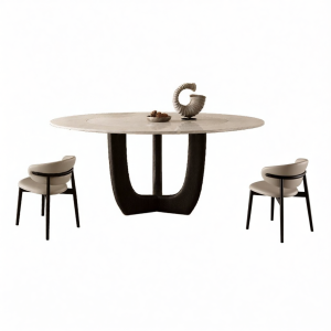 Natural Luxury Stone Embedded Lazy Susan Table