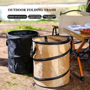 1pc Pop-up Trash Can Outdoor Portable Camping Folding Trash Can Camping Trash Can Gardening Garden Garbage Bag Garden Leaf Buck