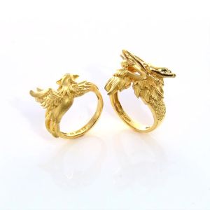 Chow Sang Sang 周生生 Chinese Wedding Collection 999.9 24K Pure Gold Price-by-Weight 8.98g Gold Dragon Adjustable Ring 86365R #四点金 Si Dian Jin