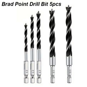 Brad Point Drill Bit Set Self Center Outer Spurs Double Flute Three Pointed Metric Woodwork Hard Wood Plastic MDF Carpentry Tool