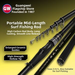 GW | Portable Telescopic Rock Fishing Rod With Large Guide Ring Carbon Fiber Lightweight 6.0m