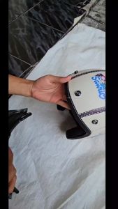 Helm Anak Bogo Motif BUS BIRU Usia 2-7 Tahun Lapis Kulit Sintesis