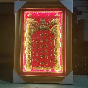 BÀI VỊ DÁT VÀNG 24K CÓ ĐÈN 48X68 :MÀU ĐỎ