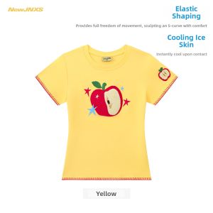 JNXS | Cool Ice Skin Embroidered Slim Fit T-shirt