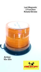 LED MAGNETIC 2 FUNCTION ROTATE/STROBE WARNING LIGHTS (AMBER) MULTIVOLTS (10V-30V) - USE FOR FORKLIFT CARTRUCKS AND HEAVY EQUIPMENT VEHICLES - 100% HIGH QUALITY PRODUCT #ATOMICAUTOSUPPLY
